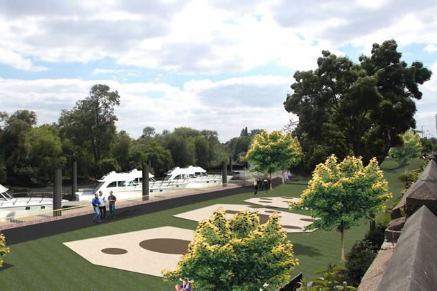 A visualisation of an earlier plan for Watermans Marina