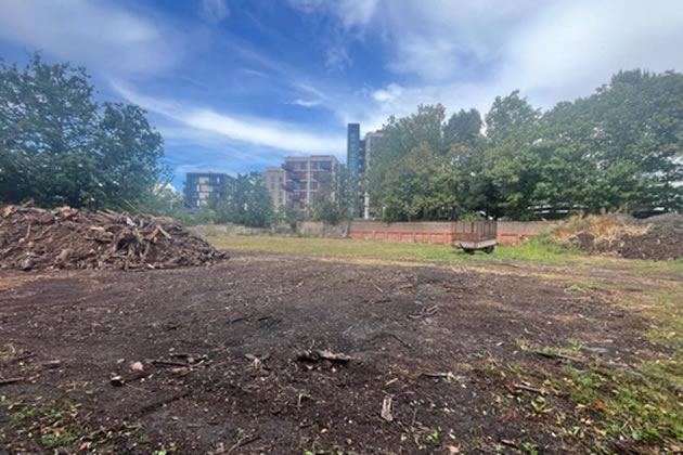 The site at the northern end of Syon Park as it is currently