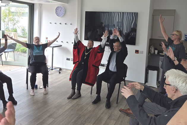 Taking part in a seated ballet class at the new health centre