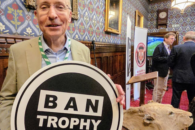 Andy Slaughter at an event in Parliament campaigning for a ban on trophy hunting