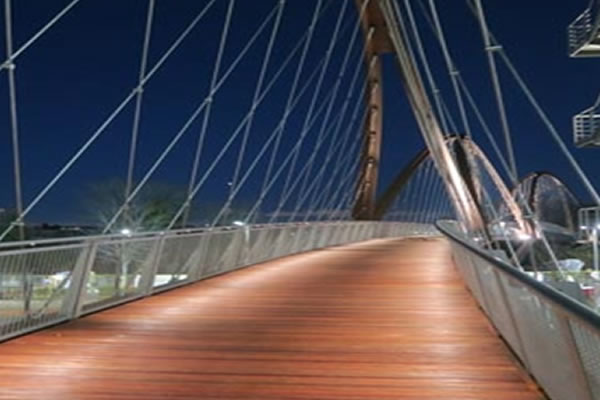 The footbridge at Chiswick Business Park