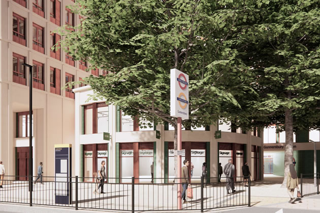 The latest design for the station entrance from the developer 