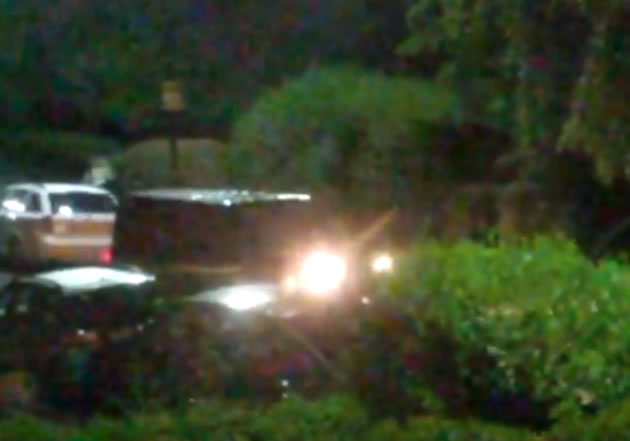 Green pictured ramming into parked cars 
