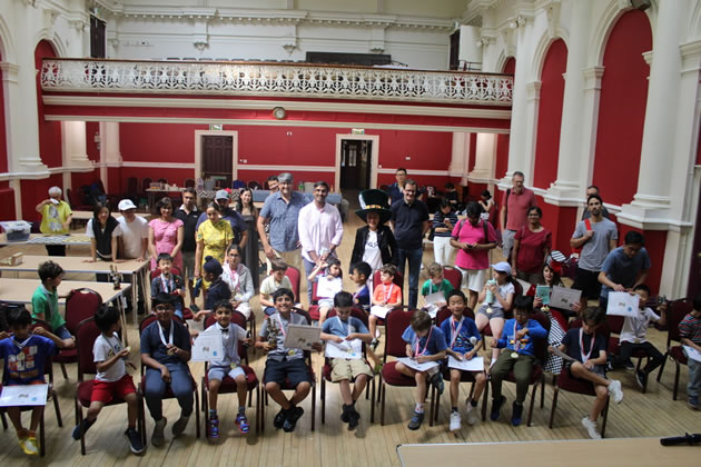 The participants in this year's Mad Hatter's Chess Party Tournament