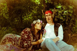 Georgina Parren as Titania and Alastair Dewar as Bottom