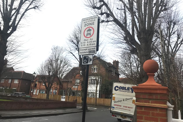 The entrance to the Orchard House School Street on Bedford Road 