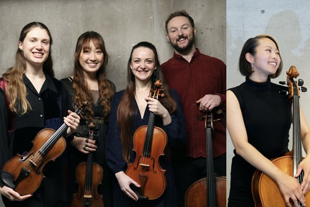 Left: The Salom&eacute; Quartet. Right: Shizuku Tatsuno 