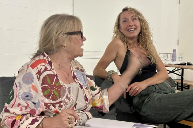 Sarah Berge as Beth (left) and Miranda Braun (right) as Abi in rehearsal 