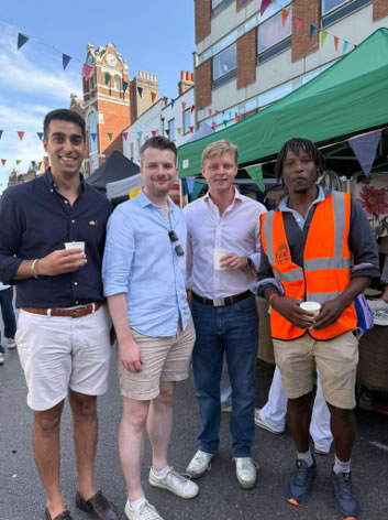 Tory boys at flower market 