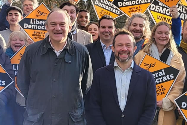 Ed Davey (left) with Cllr Gary Malcolm (right)