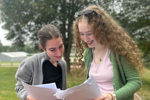 St Augustine's sixth formers open their results. Picture: St. Augustine's Priory