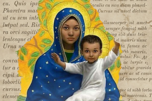 An African painting of Mary and Jesus 