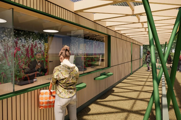 CGI of improved Brentford Gate entrance, Kew Gardens. Credit: RBG Kew/Hugh Broughton Architect