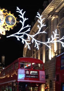 Red Routemaster with lights